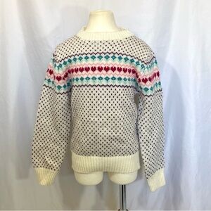 Girl’s Vintage 80’s Kids Count Heart Sweater Size Small 7 8